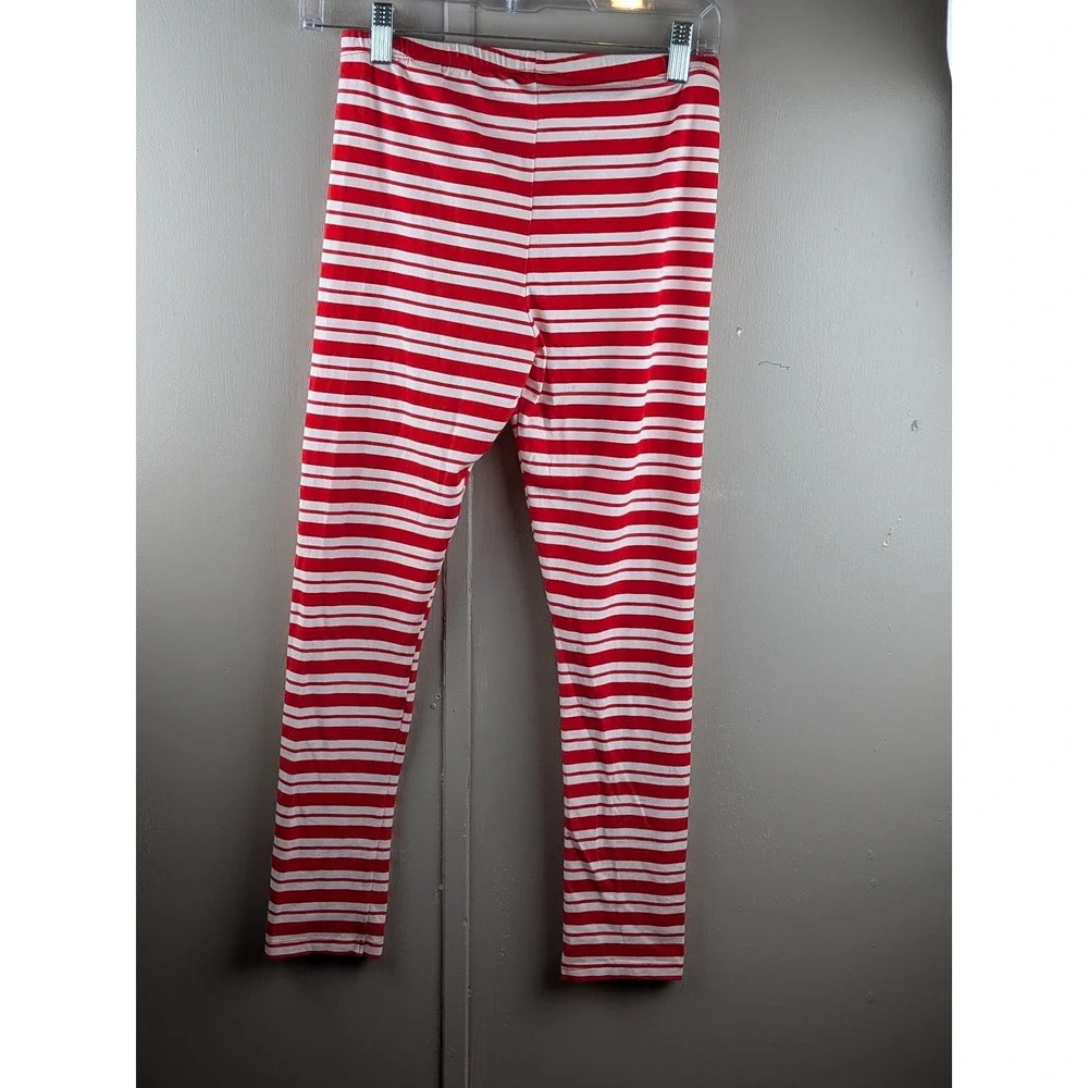 The Childrens Place Girls XL 14 Red White Striped Leggings NWT Holiday Costume